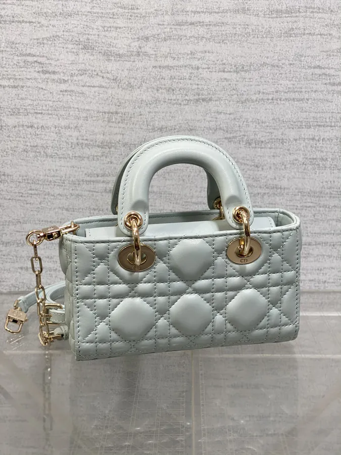 D Joy Mini Lake Blue Calfskin Bag 2023