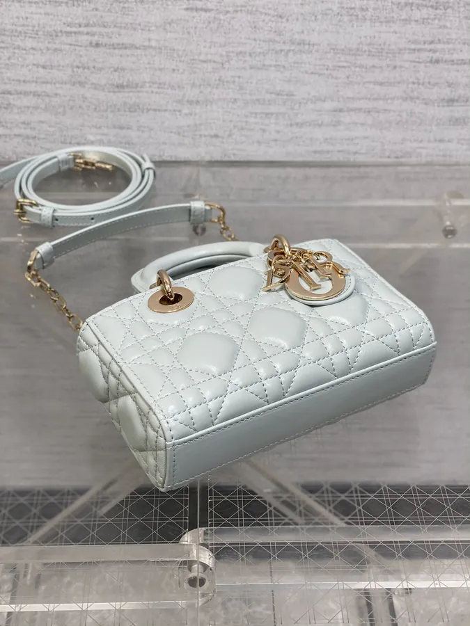 D Joy Mini Lake Blue Calfskin Bag 2023
