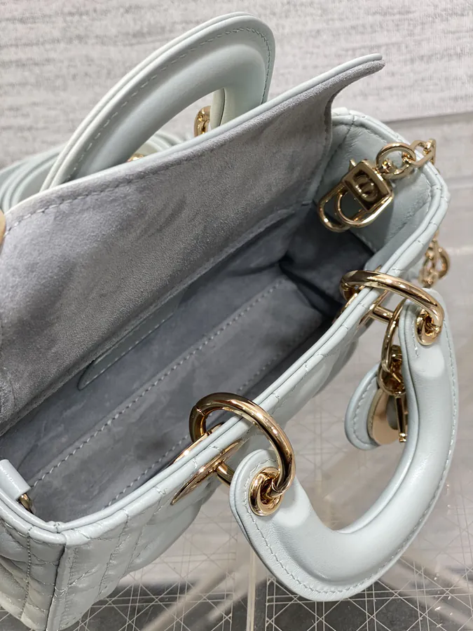 D Joy Mini Lake Blue Calfskin Bag 2023
