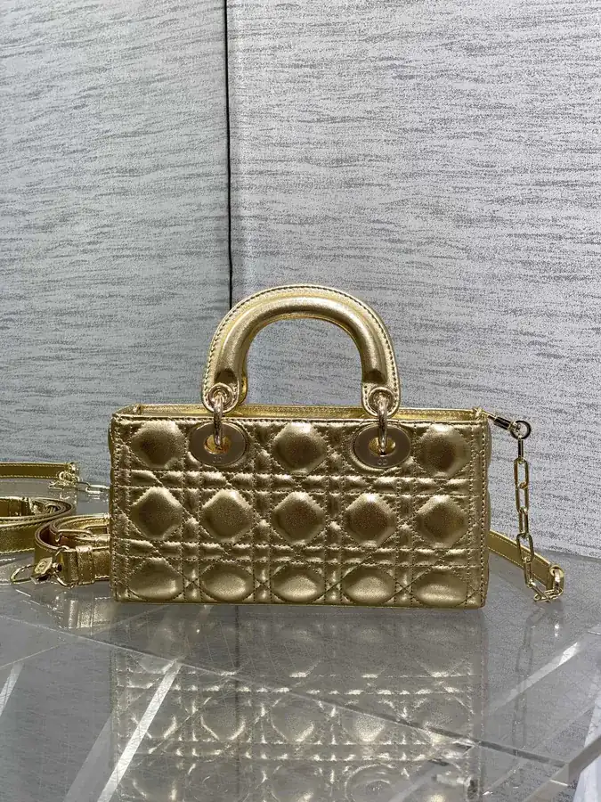 D Joy Mini Bucket Bag in Gold