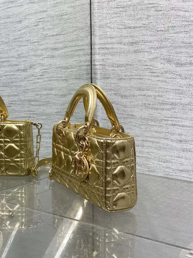 D Joy Mini Bucket Bag in Gold