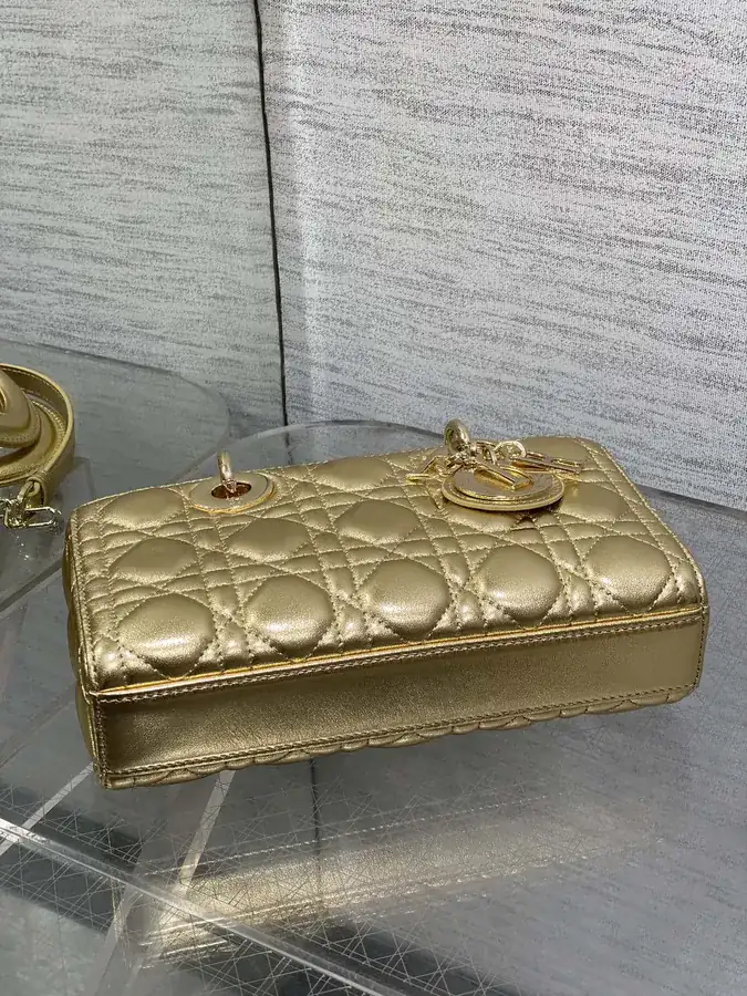 D Joy Mini Bucket Bag in Gold
