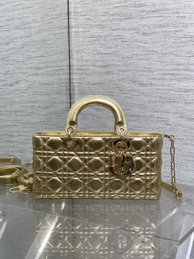 D Joy Large Bucket Bag in Gold