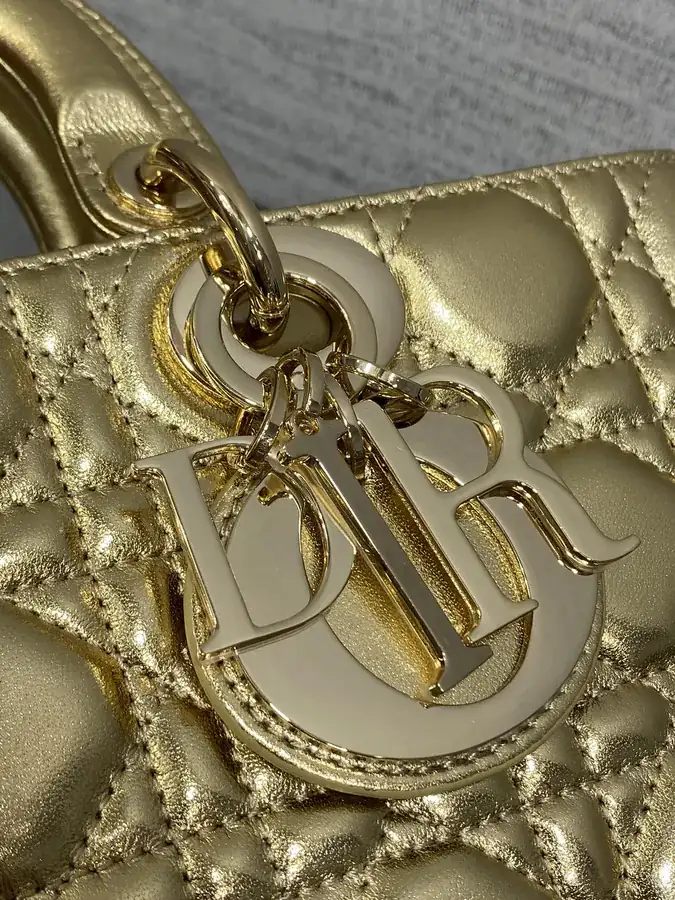 D Joy Large Bucket Bag in Gold