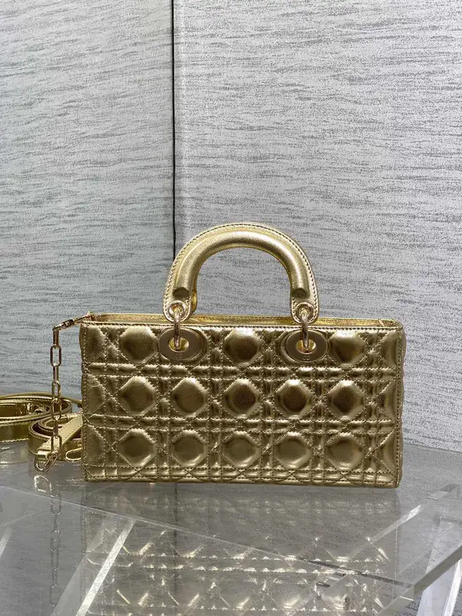 D Joy Large Bucket Bag in Gold