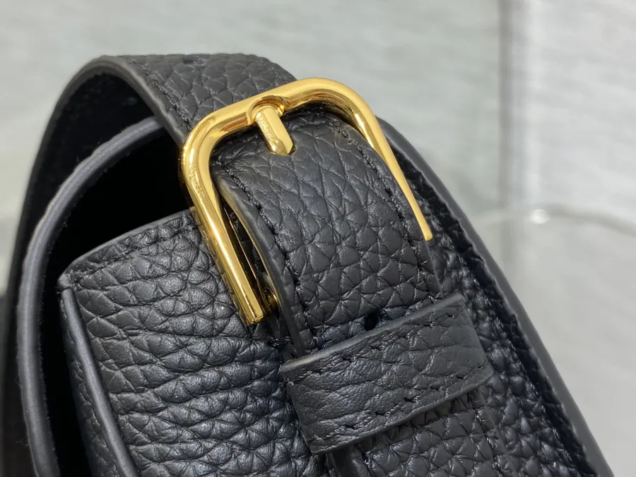 Bobby Series Handbag Grained Calfskin, Adjustable Strap