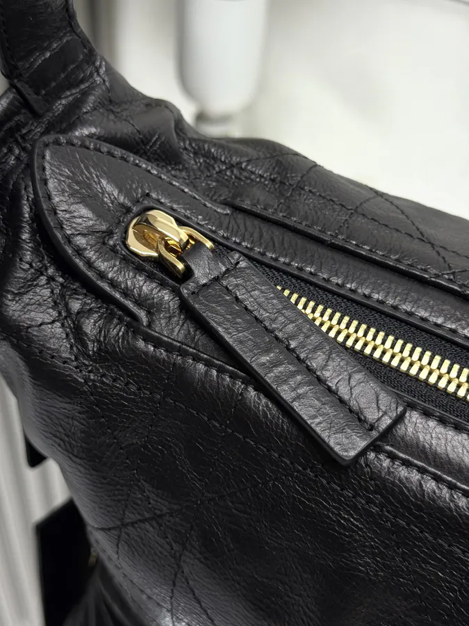 D Journey Handbag, Mid Size, Modern Design, Grained Calfskin