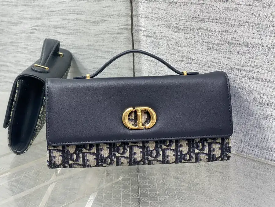 Miss Caro Top Handle Handbag Classic Blue Oblique Fabric