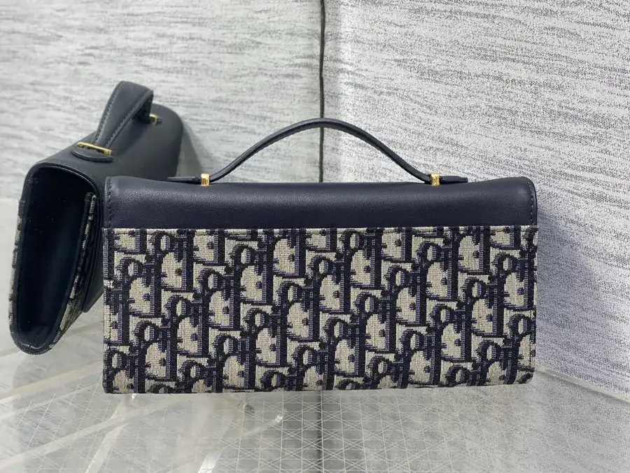 Miss Caro Top Handle Handbag Classic Blue Oblique Fabric