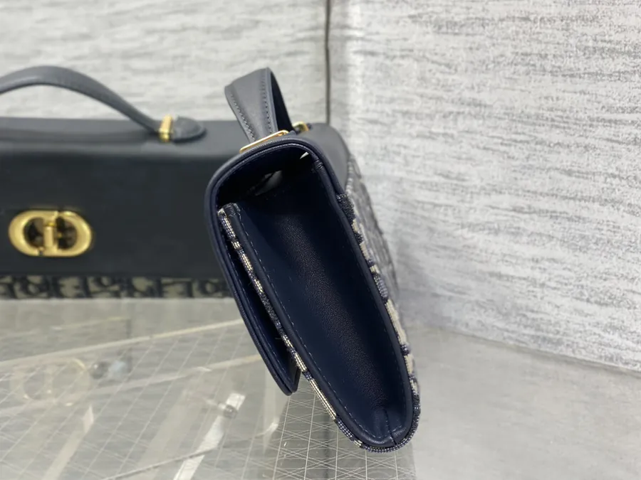 Miss Caro Top Handle Handbag Classic Blue Oblique Fabric