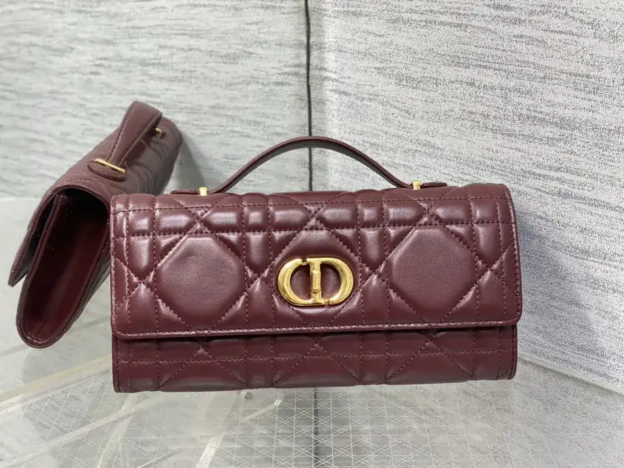 Miss Caro Top Handle Handbag Classic Large Check Pattern Leather