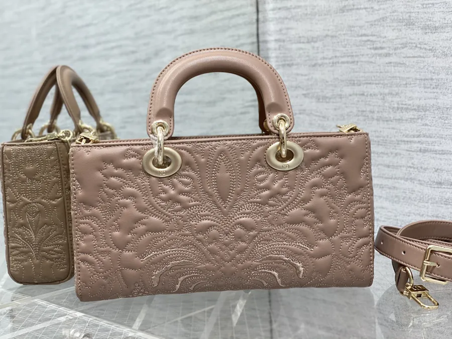 D joy Series 6 Compartment Crossbody Bag with Embossed Design