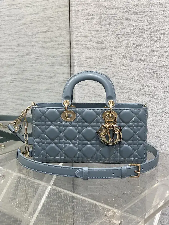 D Joy Large Bucket Bag with Grained Calfskin and Grained Calfskin Handle