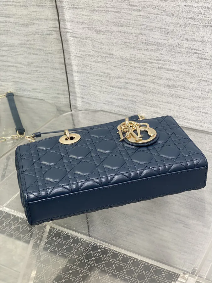 D Joy Large Bucket Bag in Deep Blue