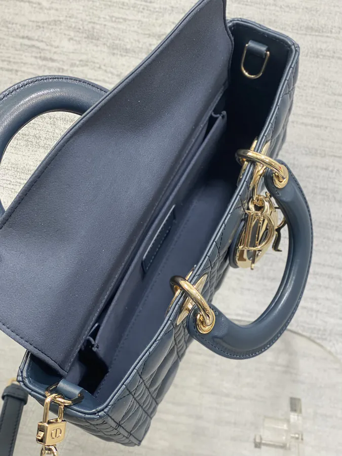 D Joy Large Bucket Bag in Deep Blue