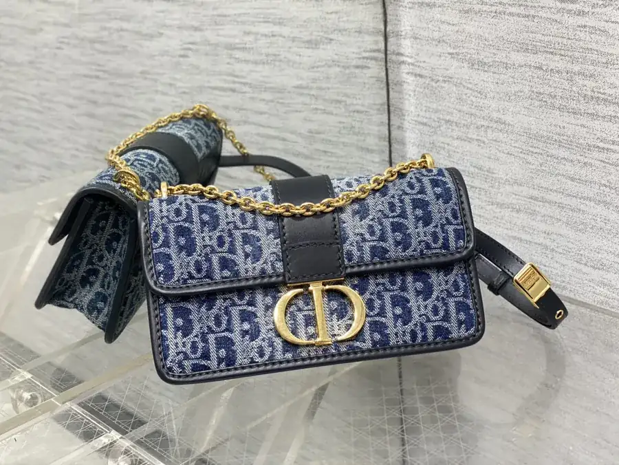 Montaigne Mini Bucket Bag with Denim Print