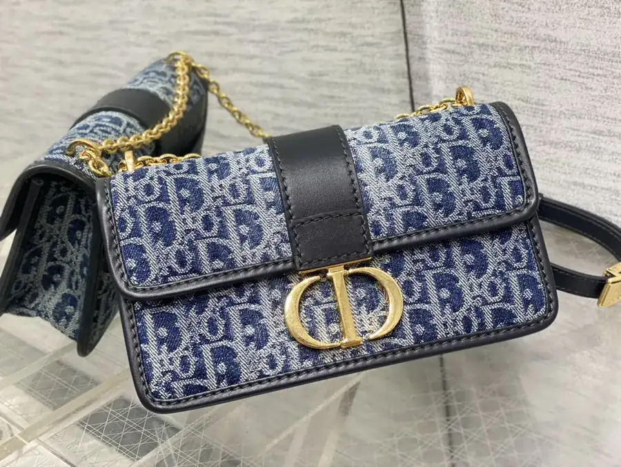 Montaigne Mini Bucket Bag with Denim Print