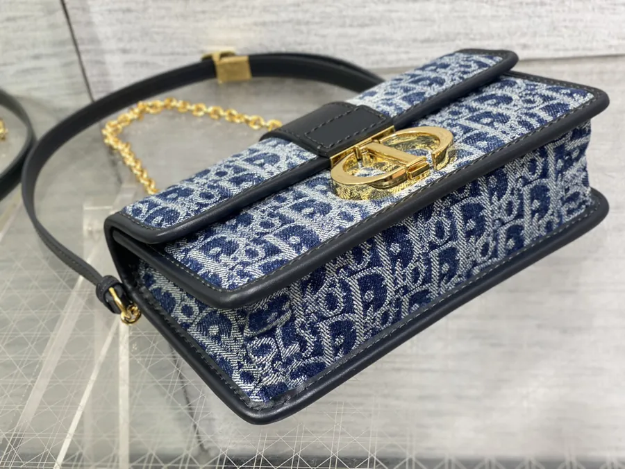 Montaigne Mini Bucket Bag with Denim Print