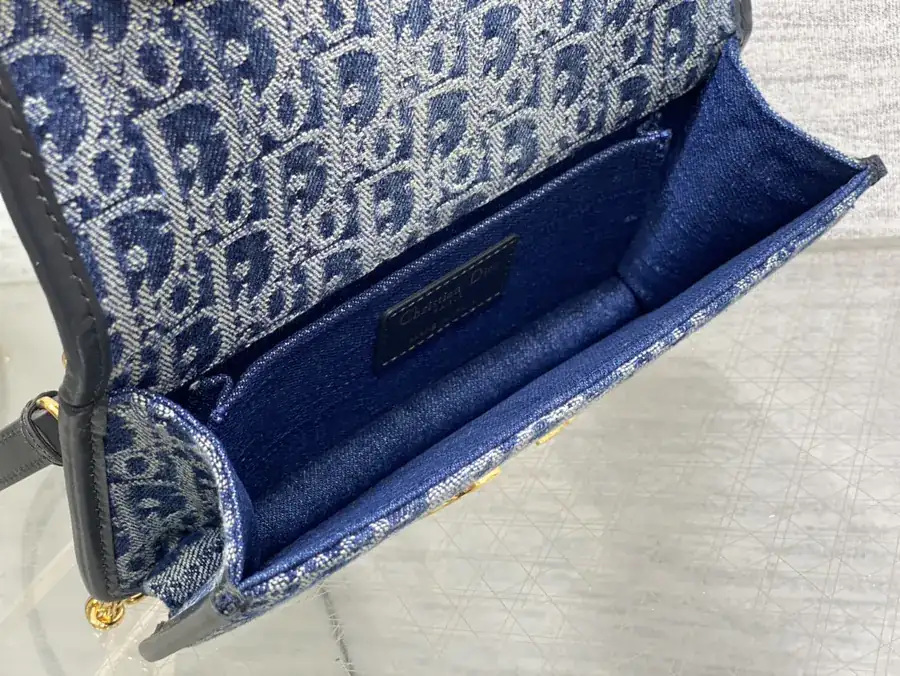 Montaigne Mini Bucket Bag with Denim Print
