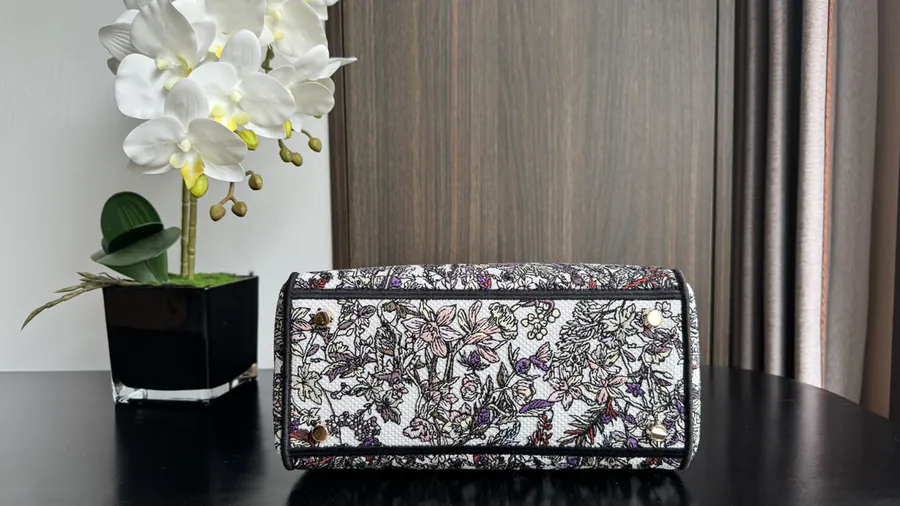 Lady D Lite Bucket Bag with Embroidered Strap