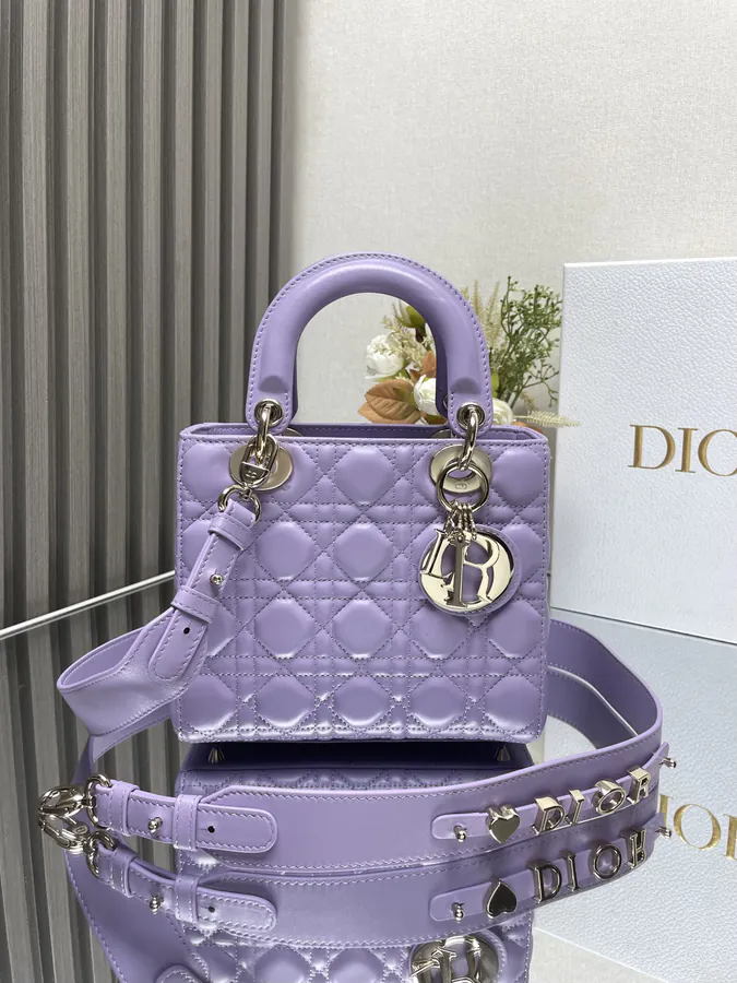Lady Dio.r My ABC Purple Leather Bag