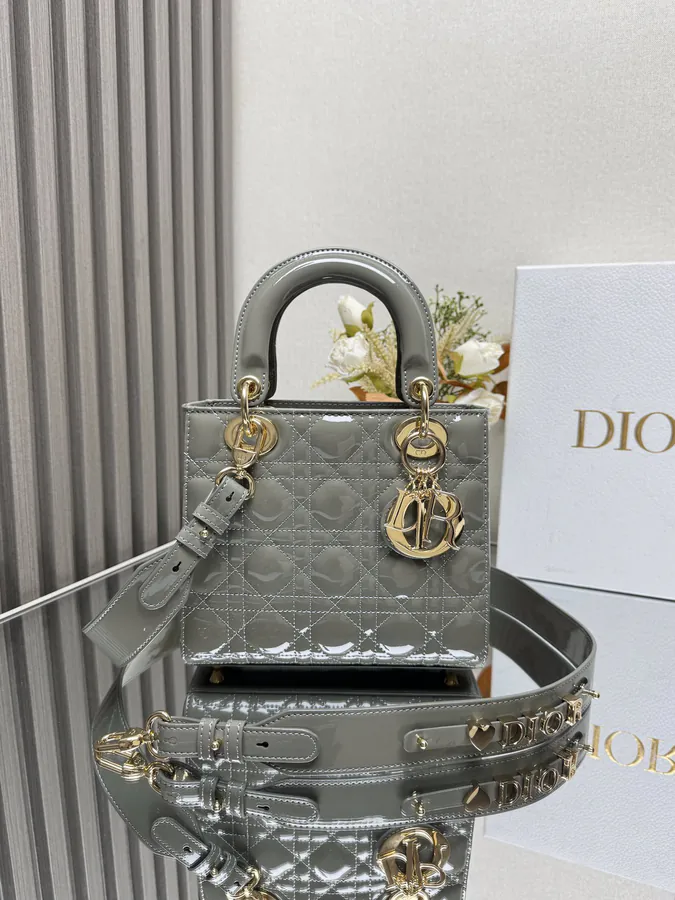 Lady Dio.r My ABC Rock Gray Patent Leather