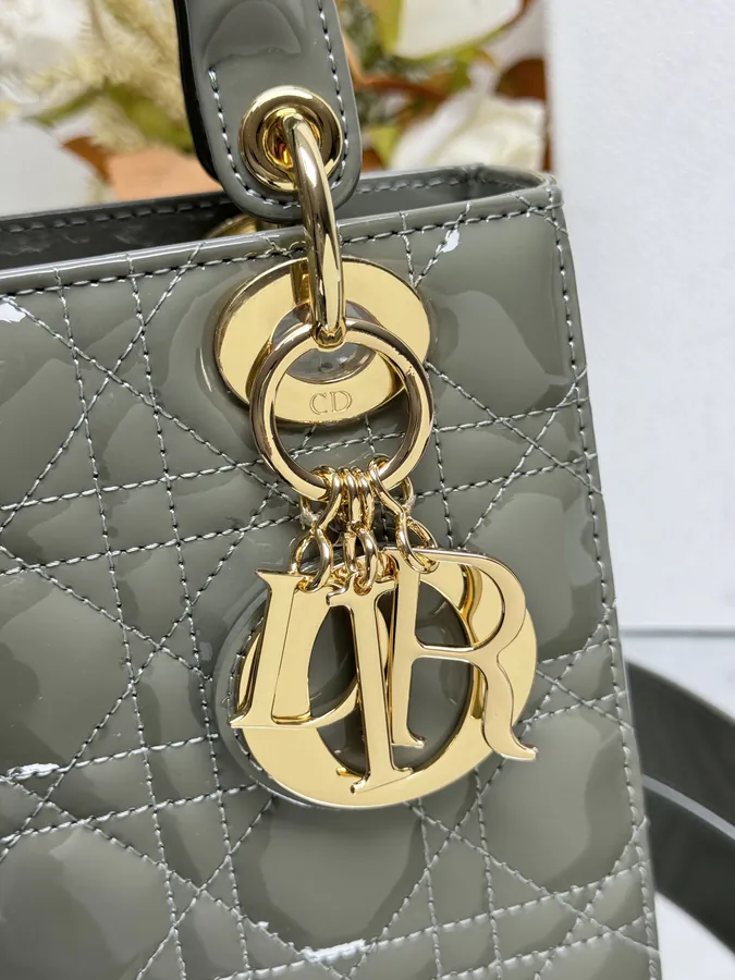Lady Dio.r My ABC Rock Gray Patent Leather