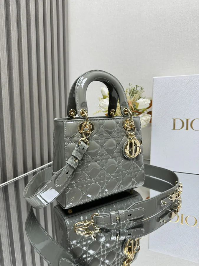 Lady Dio.r My ABC Rock Gray Patent Leather
