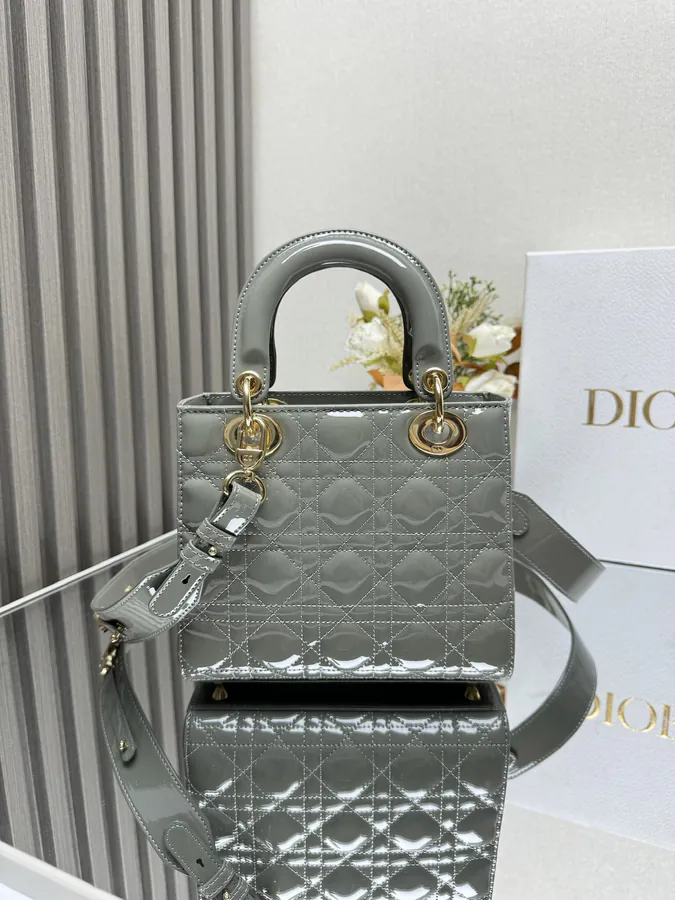 Lady Dio.r My ABC Rock Gray Patent Leather