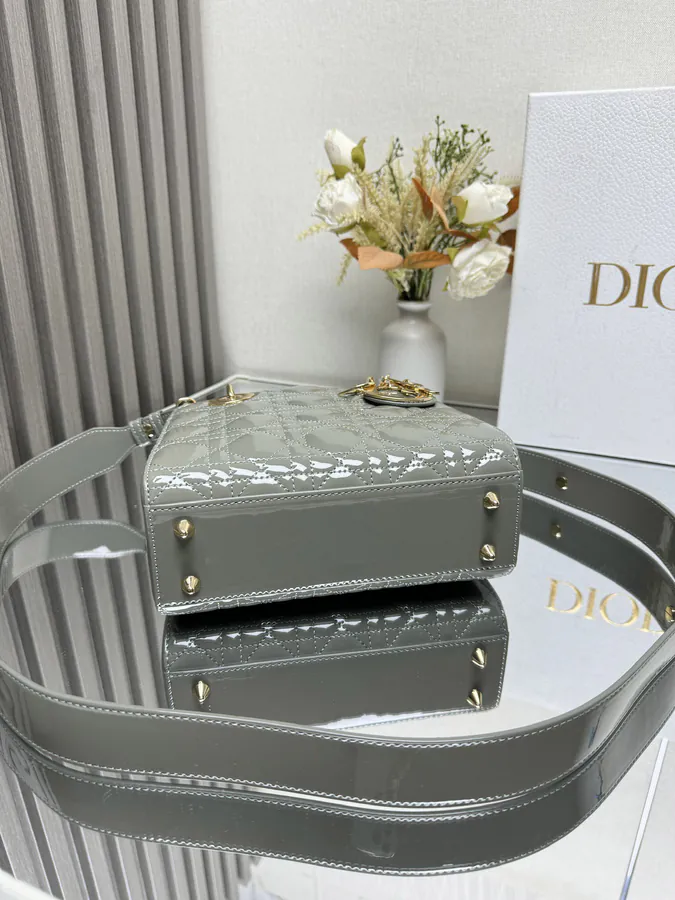 Lady Dio.r My ABC Rock Gray Patent Leather