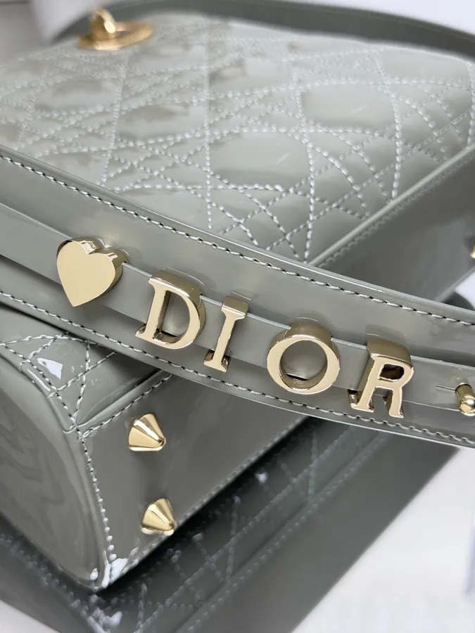 Lady Dio.r My ABC Rock Gray Patent Leather