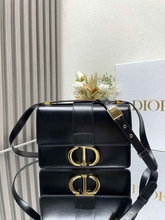 MONTAIGNE Full Leather Black Calfskin Bag