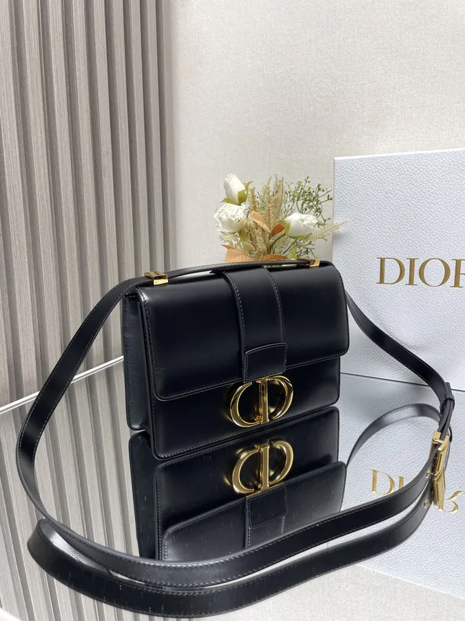 MONTAIGNE Full Leather Black Calfskin Bag