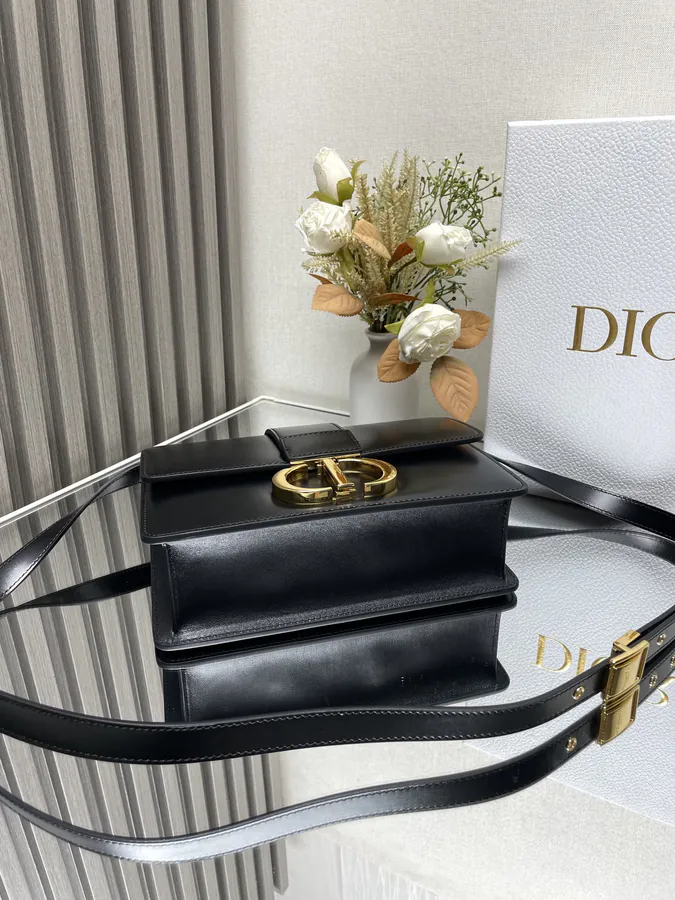 MONTAIGNE Full Leather Black Calfskin Bag