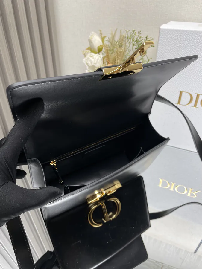 MONTAIGNE Full Leather Black Calfskin Bag