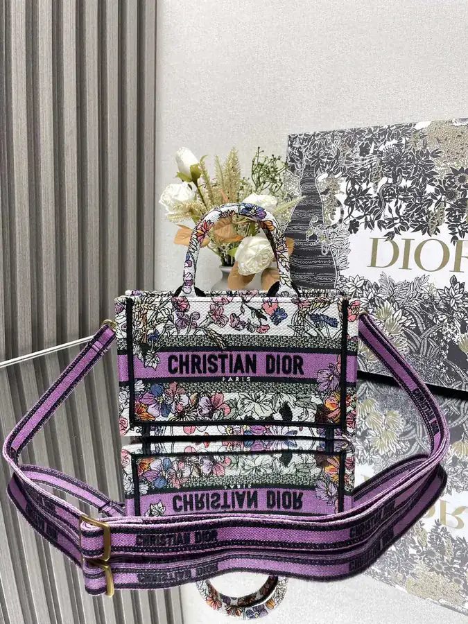 Maria Grazia Chiuri Summer Flower Mini Book Tote Bag with Strap