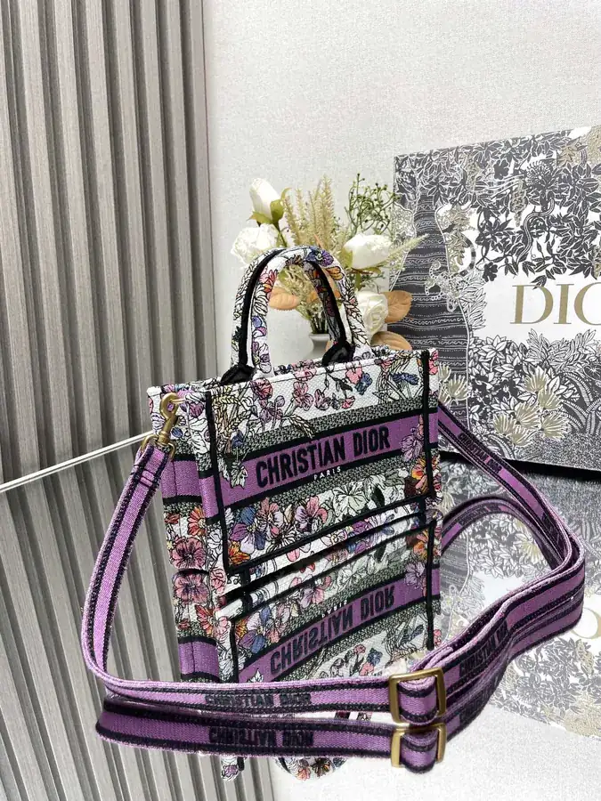 Maria Grazia Chiuri Summer Flower Mini Book Tote Bag with Strap
