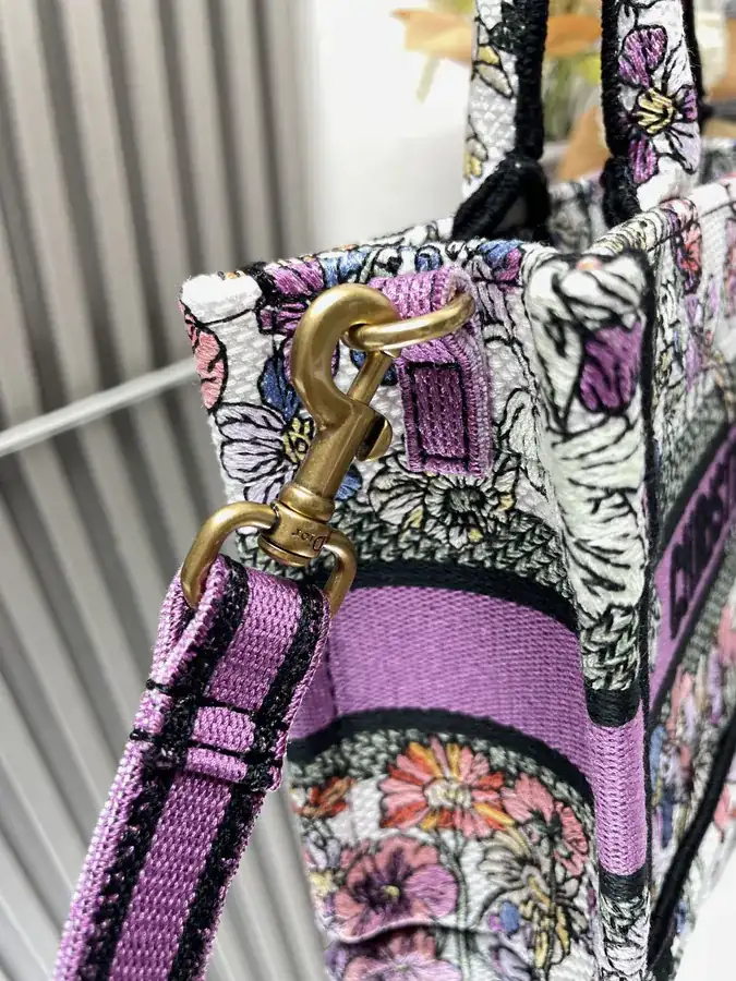 Maria Grazia Chiuri Summer Flower Mini Book Tote Bag with Strap