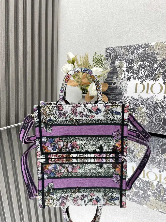Maria Grazia Chiuri Summer Flower Mini Book Tote Bag with Strap