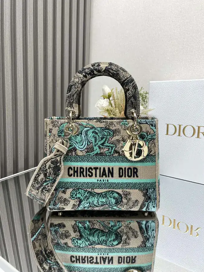 Christian Dior Prada Tiger Embroidered Lady Bag