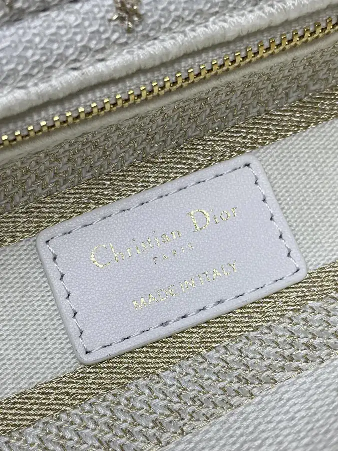 Christian Dior Lady Embroidered Clutch with Five Panel Embroidery