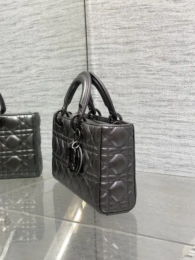 D Joy Black Gun Color Large Handbag