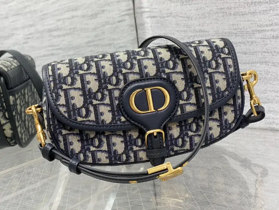 Bobby Series Blue Bucket Bag Premium Calfskin