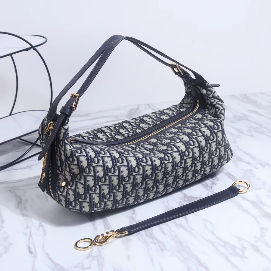 D Journey Handbag in Blue Oblique Print