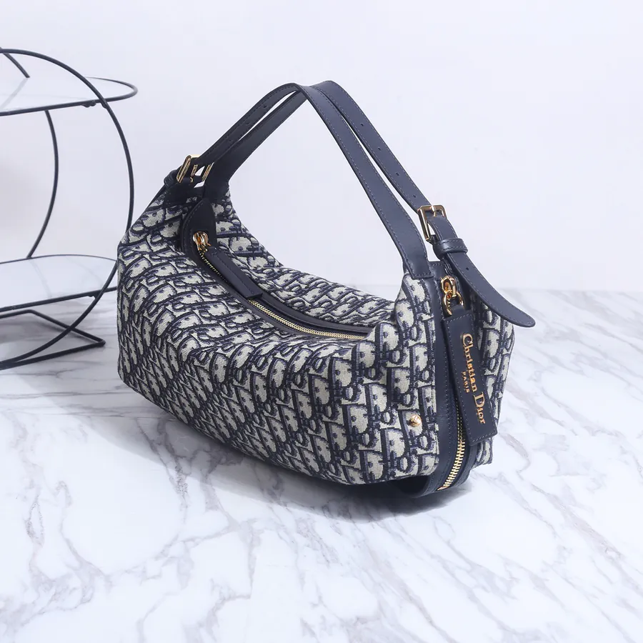 D Journey Handbag in Blue Oblique Print