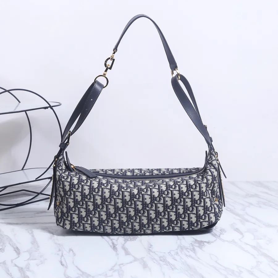 D Journey Handbag in Blue Oblique Print