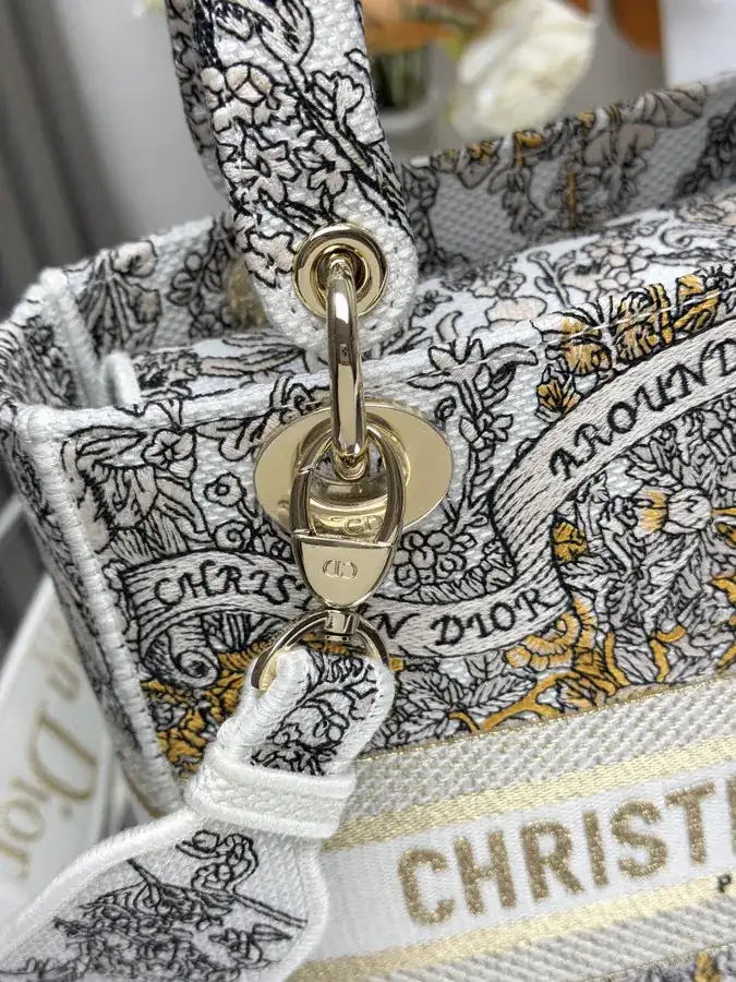 Stars Gold 5 Patch Embroidery Lady Dior Bag