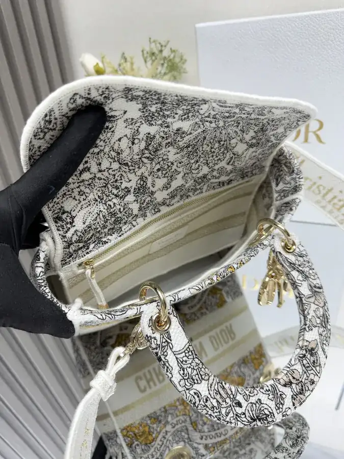 Stars Gold 5 Patch Embroidery Lady Dior Bag