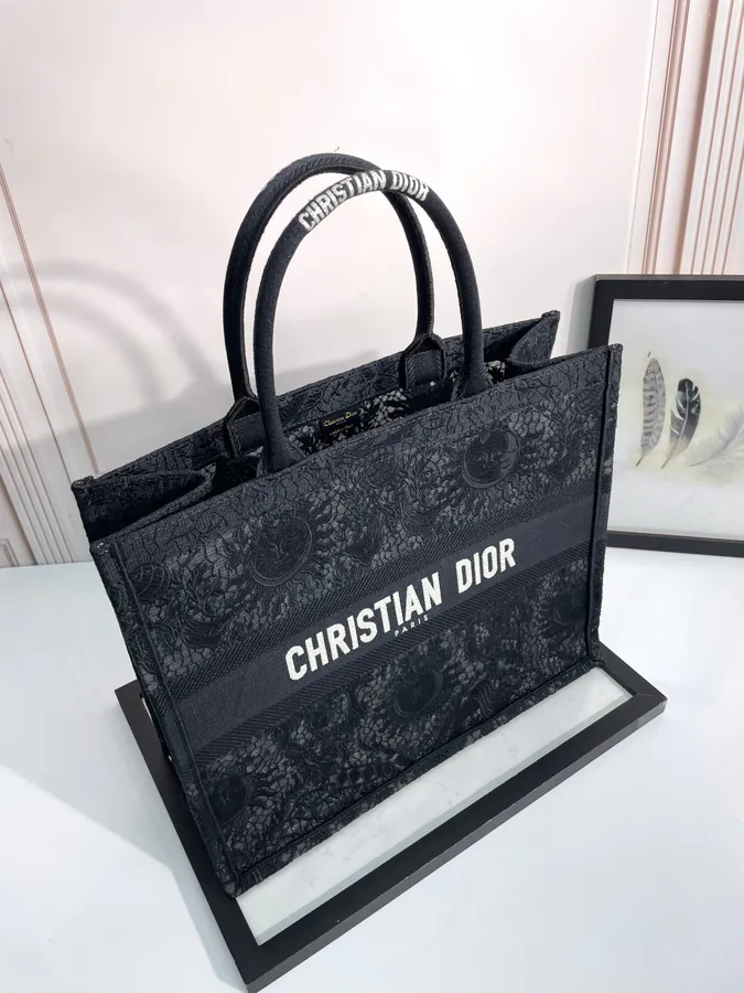 Large Maria Grazia Chiuri Book Tote with Butterfly Around The World Embroidery