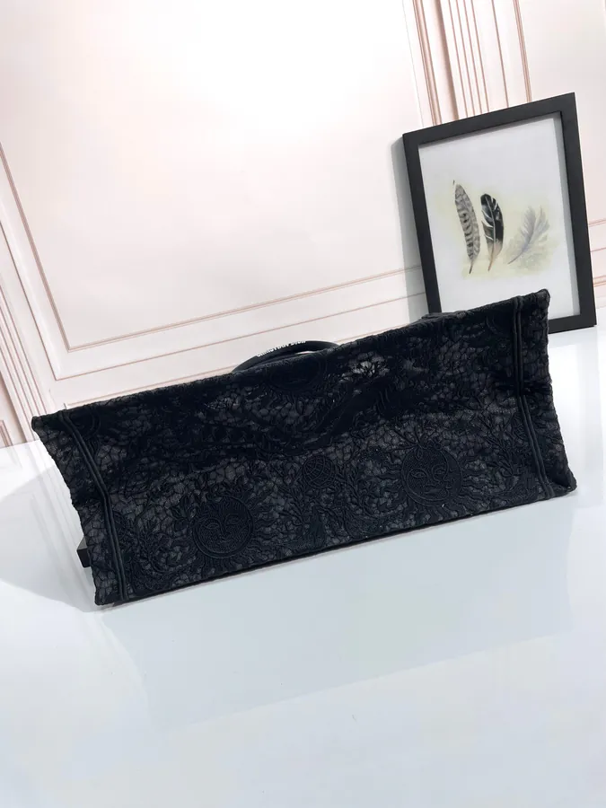 Large Maria Grazia Chiuri Book Tote with Butterfly Around The World Embroidery